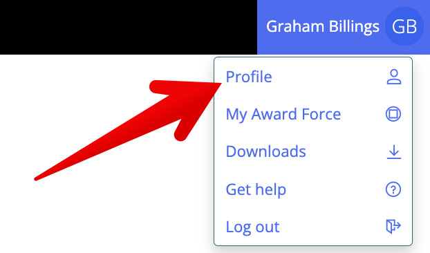 Award Force profile menu.png