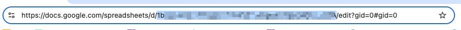Image showing the spreadsheet ID for a Google sheet