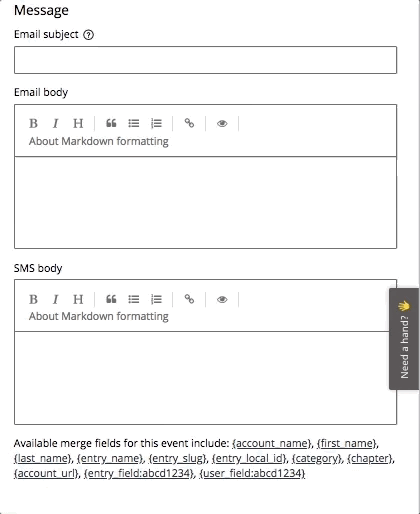 Merge field example gif