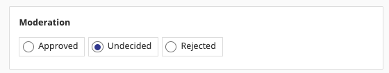 Moderation options in manager's view