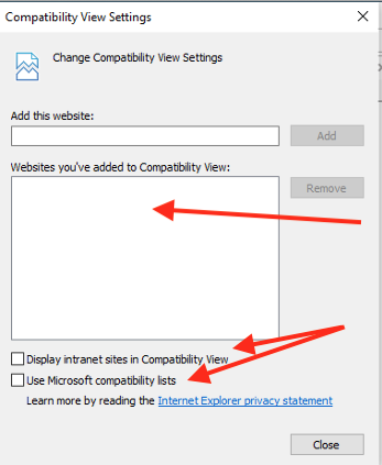 internet explorer 11 compatibility mode