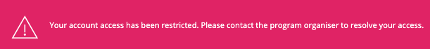 User was blocked message