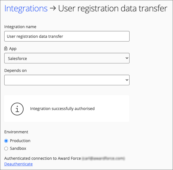 Salesforce authenticated