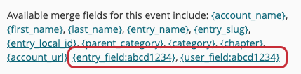 Custom merge fields available
