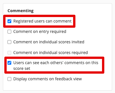 Registered users can comment checkbox