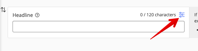 Field settings icon