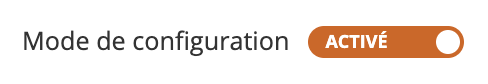 image montrant le bouton pour le mode de configuration positionné sur activé