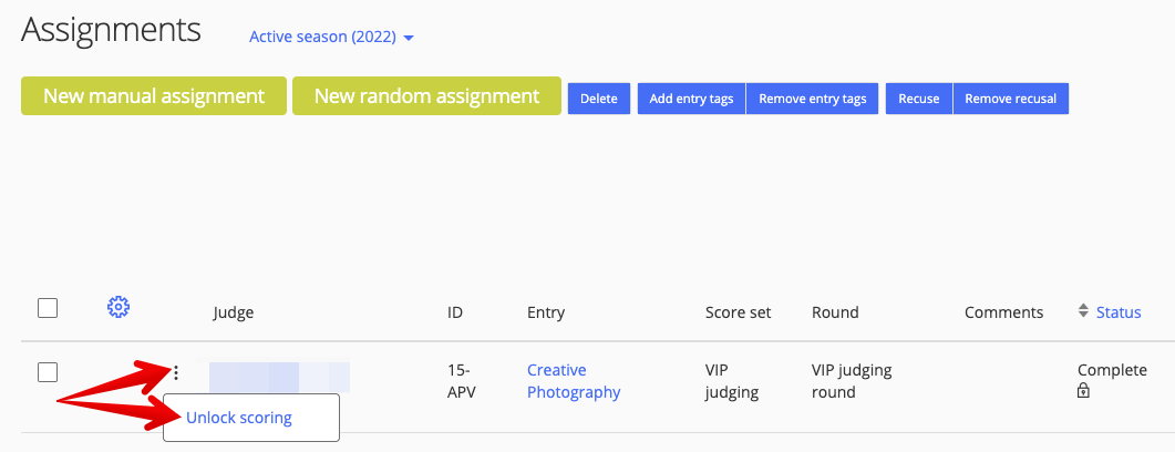 Unlock scoring option in ellipsis menu