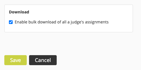 Enable bulk download checkbox