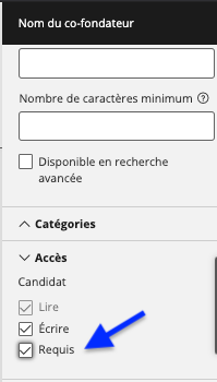 image montrant l'option requis