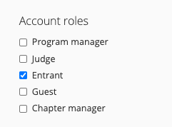 Account roles selection