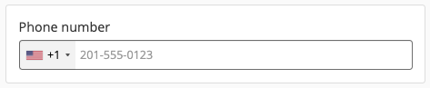 Phone number field example