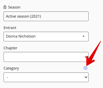 Add category plus symbol