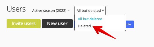 All but deleted toggle