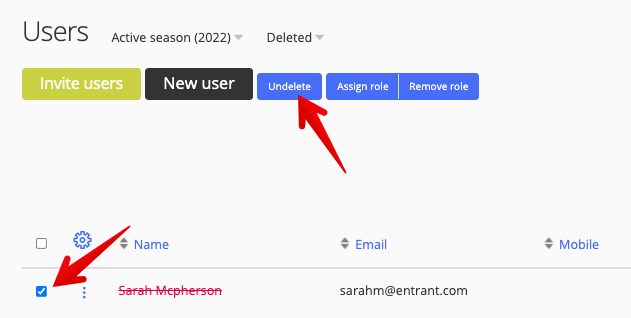 Undelete button