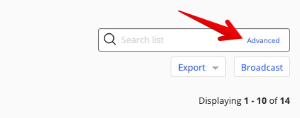 Advanced option in search bar