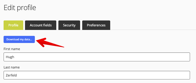 Download data button