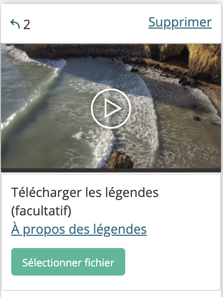 Image montrant le bouton pour télécharger le fichier pour l'ajout de légendes