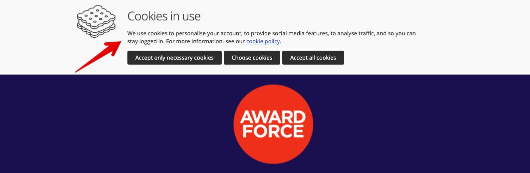 Cookie notice example