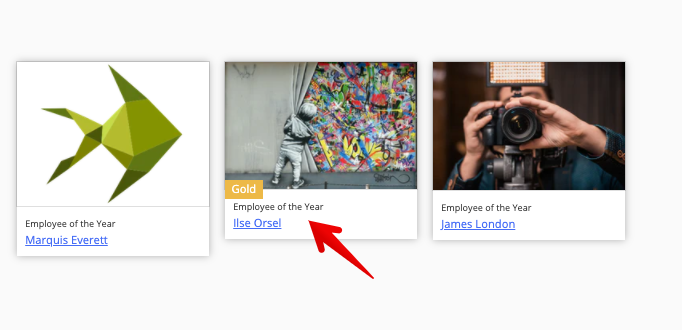 Text badge in gallery view