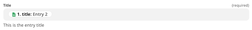 Entry title drop-down
