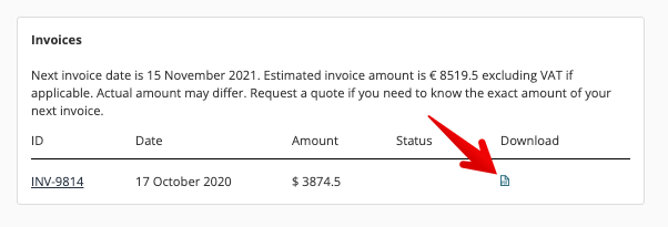 Invoice PDF link