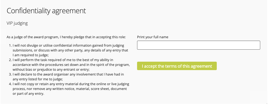 Judge confidentiality agreement example