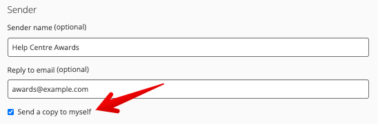 Send a copy to myself checkbox