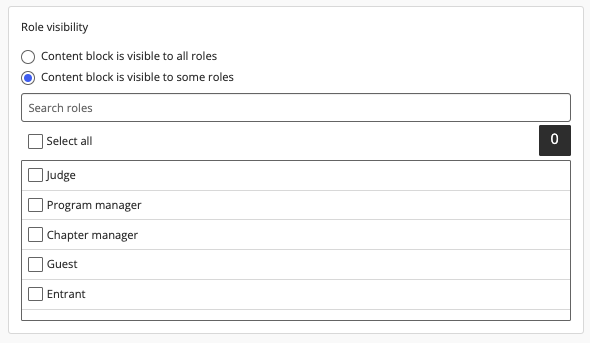 Content block role visibility