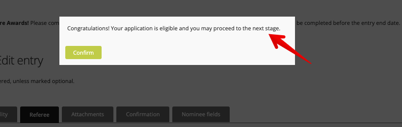 Entry eligible example