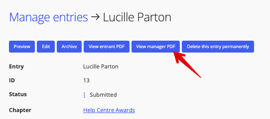 View manager PDF button