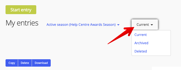 Current drop-down toggle entrants