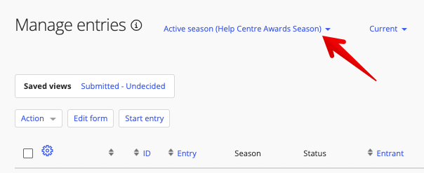 Season drop-down toggle