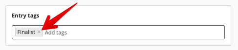 Click X to remove tag