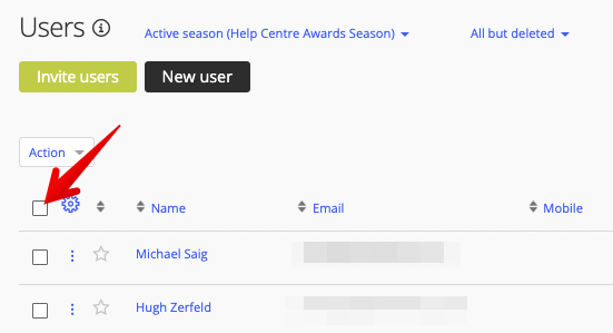Select all checkbox