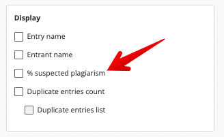 % suspected plagiarism checkbox 