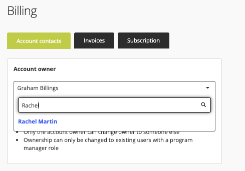 Select new manager text entry selection