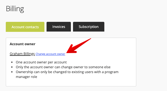Change owner button