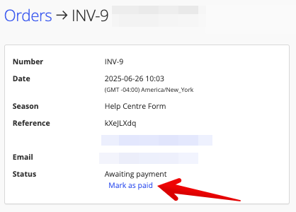 Mark invoice as paid