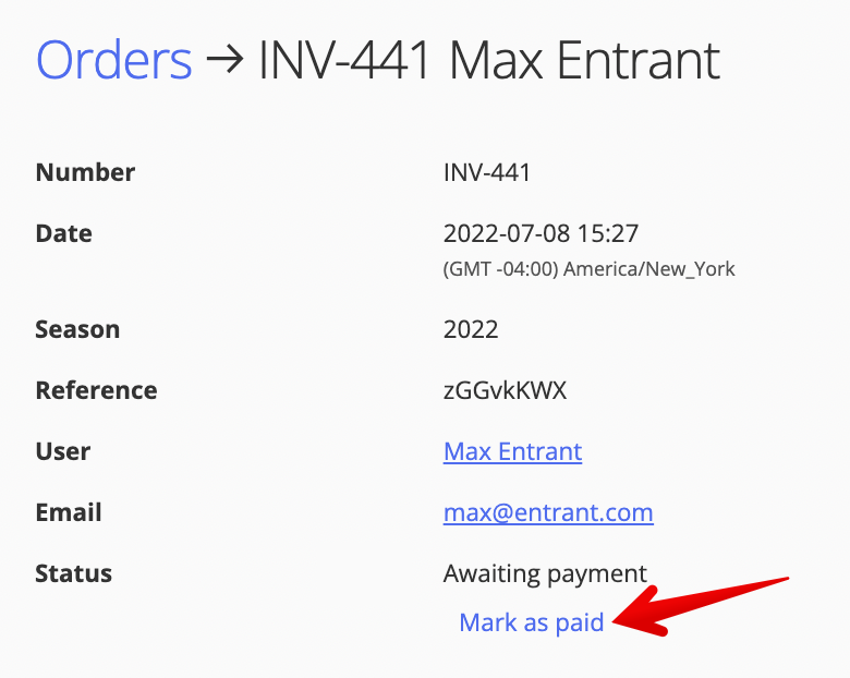 Mark invoice as paid