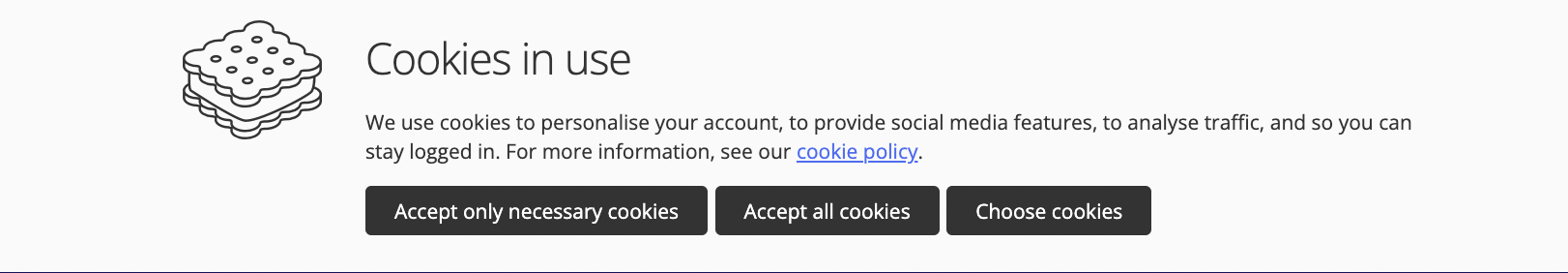 Cookies in user banner