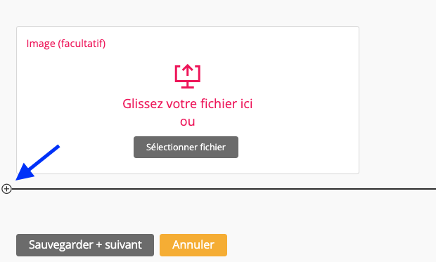 image montrant commment ajouter un champ en cliquant sur le signe plus