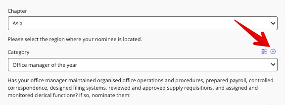 Click to create a new category in configuration mode