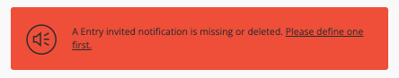 No notification error message when inviting an entrant
