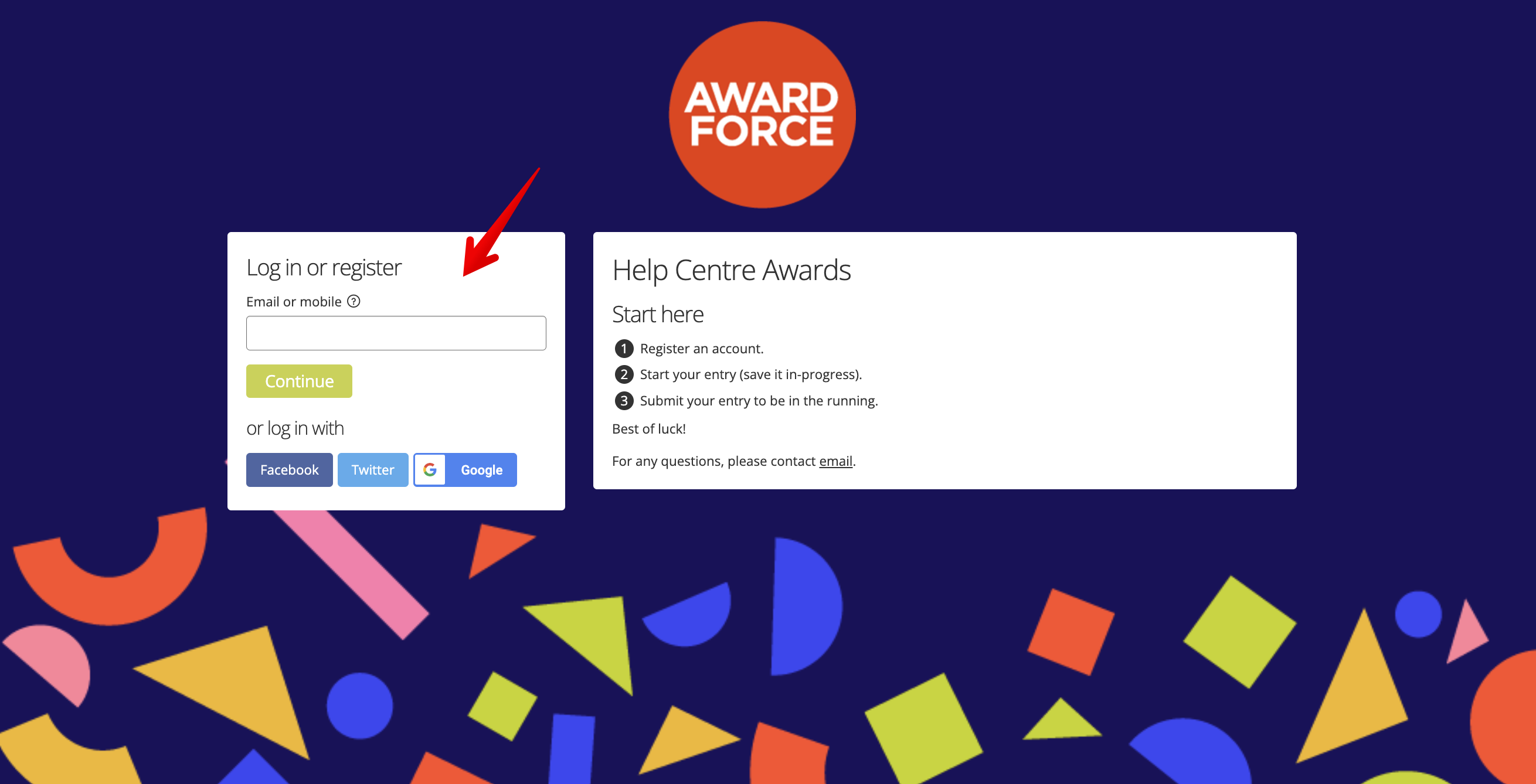 Form box background and text