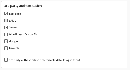 Available 3rd party authentication platforms