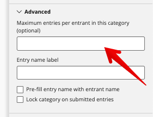 Maximum entries per entrant in this category