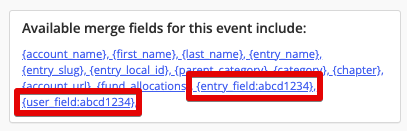 Custom merge fields example